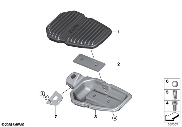 46715A7E536 - Frame and Mounting Parts: Footrest Rubber Right -  for BMW-Motorrad Image