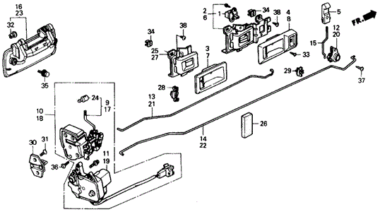 Rear Door Locks for 1991 Honda Civic #0