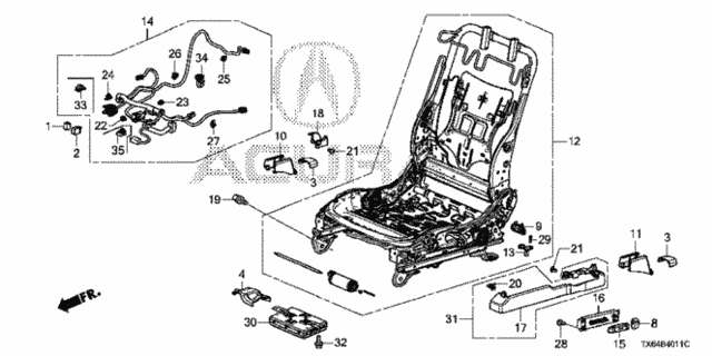 Front Seat Components (L.) (Power Seat) for 2017 Acura ILX #0