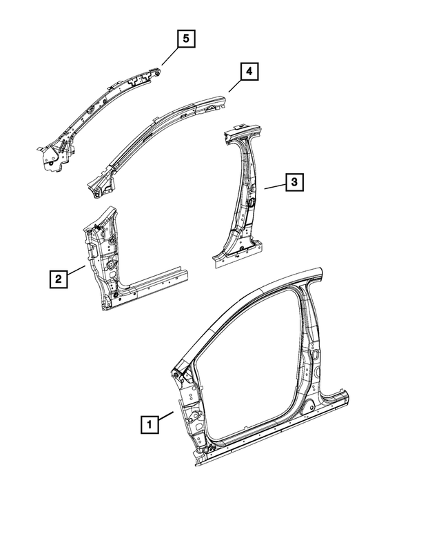 68104342AB - : A-Pillar Reinforcement, Right for Mopar Image