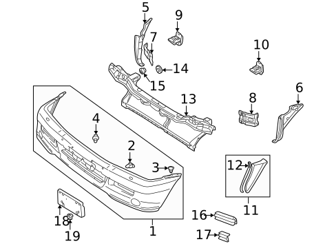 Bumper & Components - Front for 2002 Mitsubishi Montero Sport #0