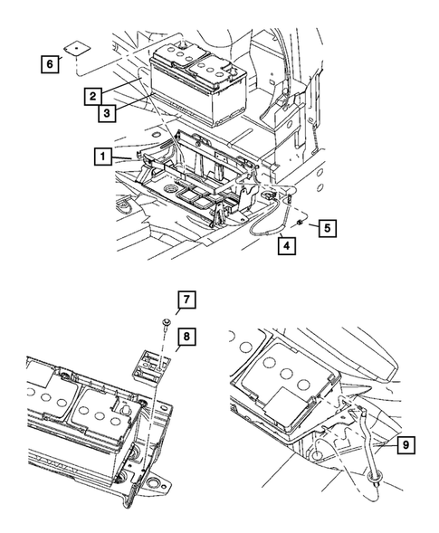 Battery Tray, Cables and Block Heaters for 2005 Dodge Magnum #0