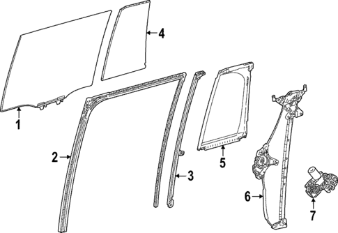 Glass - Rear Door for 2025 Lexus LX700h #0