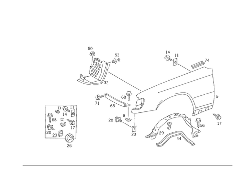 Front Fender for 1990 Mercedes-Benz 300CE #1