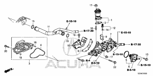 Water Pump (3.5L) (1) for 2014 Acura MDX #0