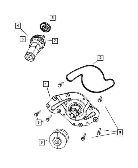 Water Pump and Related Parts for 2007 Dodge Nitro #1