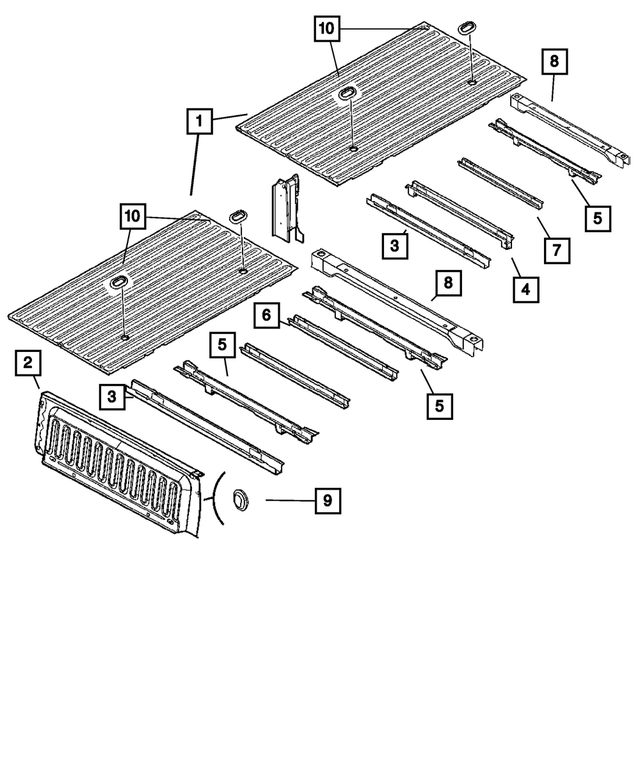 68141708AA - Body Sheet Metal Except Doors: Rear Box Crossmember for Mopar Image image