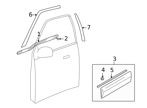 Exterior Trim - Front Door for 2003 Suzuki Grand Vitara #0