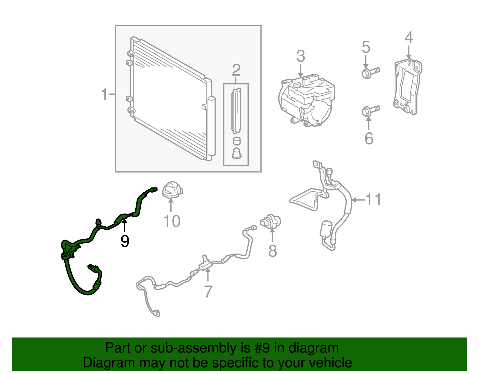 2008-2013 Toyota Highlander Suction Hose 88712-0E040