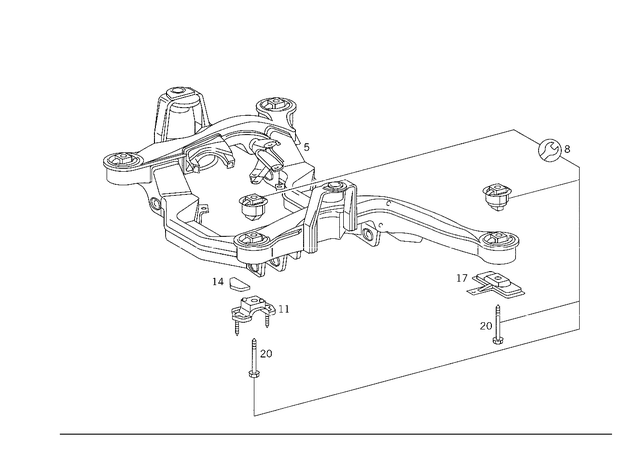 1403303542 - Front Axle: Front Axle Carrier for Mercedes-Benz Image image