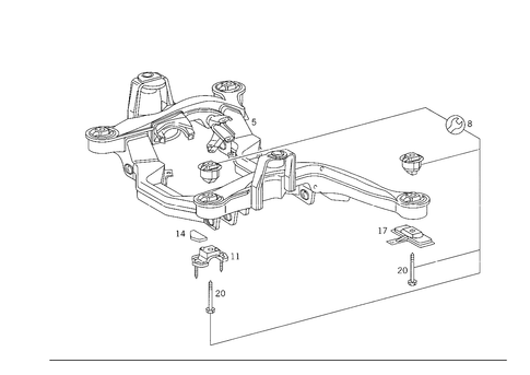 Front Subframe for 1993 Mercedes-Benz 500SEC #0