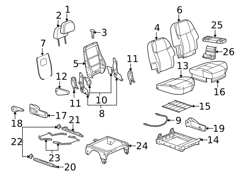 Rear Seat Components for 2005 Buick Terraza #0