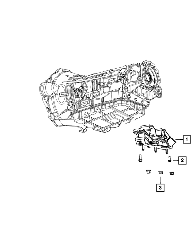 52122543AE - 68RFE; 6-Speed; Automatic Transmission: Transmission Support Bracket And Insulator for Mopar Image