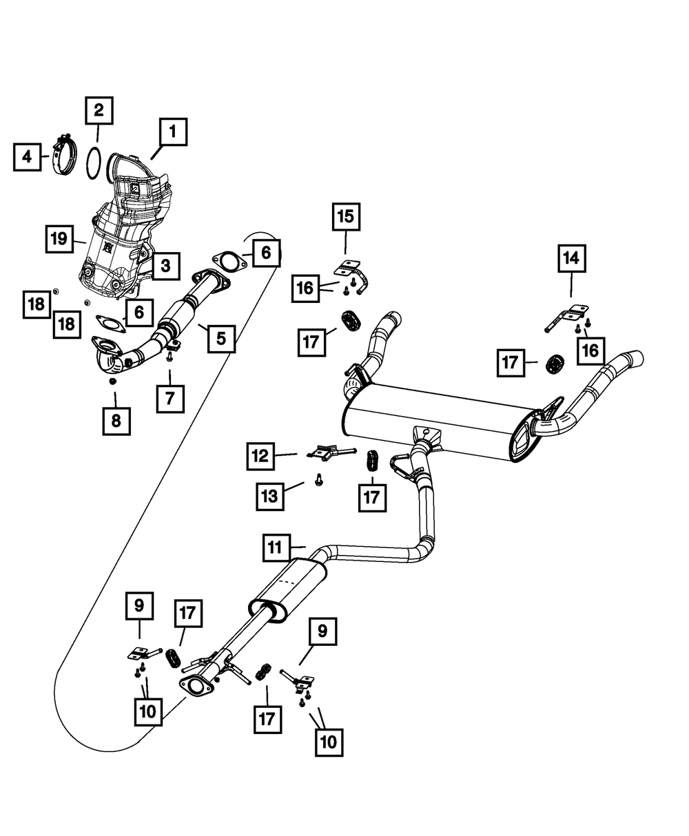 Exhaust Pipe And Converter - Mopar (68241657AA)