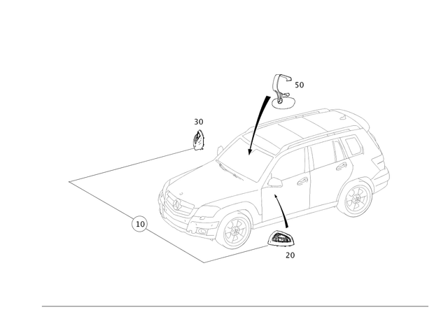 2048102817 - Mirror: Interior Mirror - Black for Mercedes-Benz Image