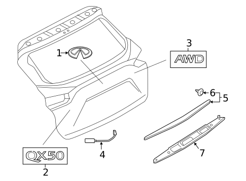 Exterior Trim - Lift Gate for 2024 INFINITI QX50 #0