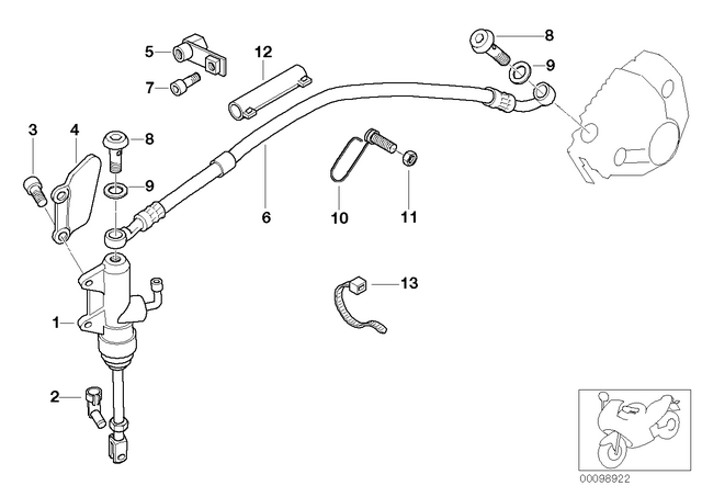 34317660907 - Brakes: Rear Brake Master Cylinder - D=14.29mm for BMW-Motorrad Image