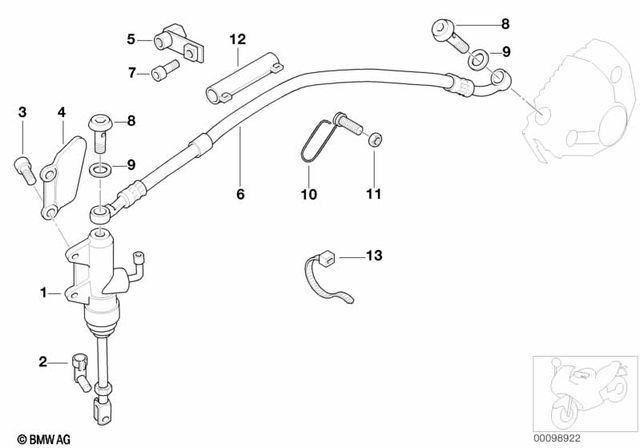 34317660907 - Brakes: Rear Brake Master Cylinder - D=14.29mm for BMW-Motorrad Image