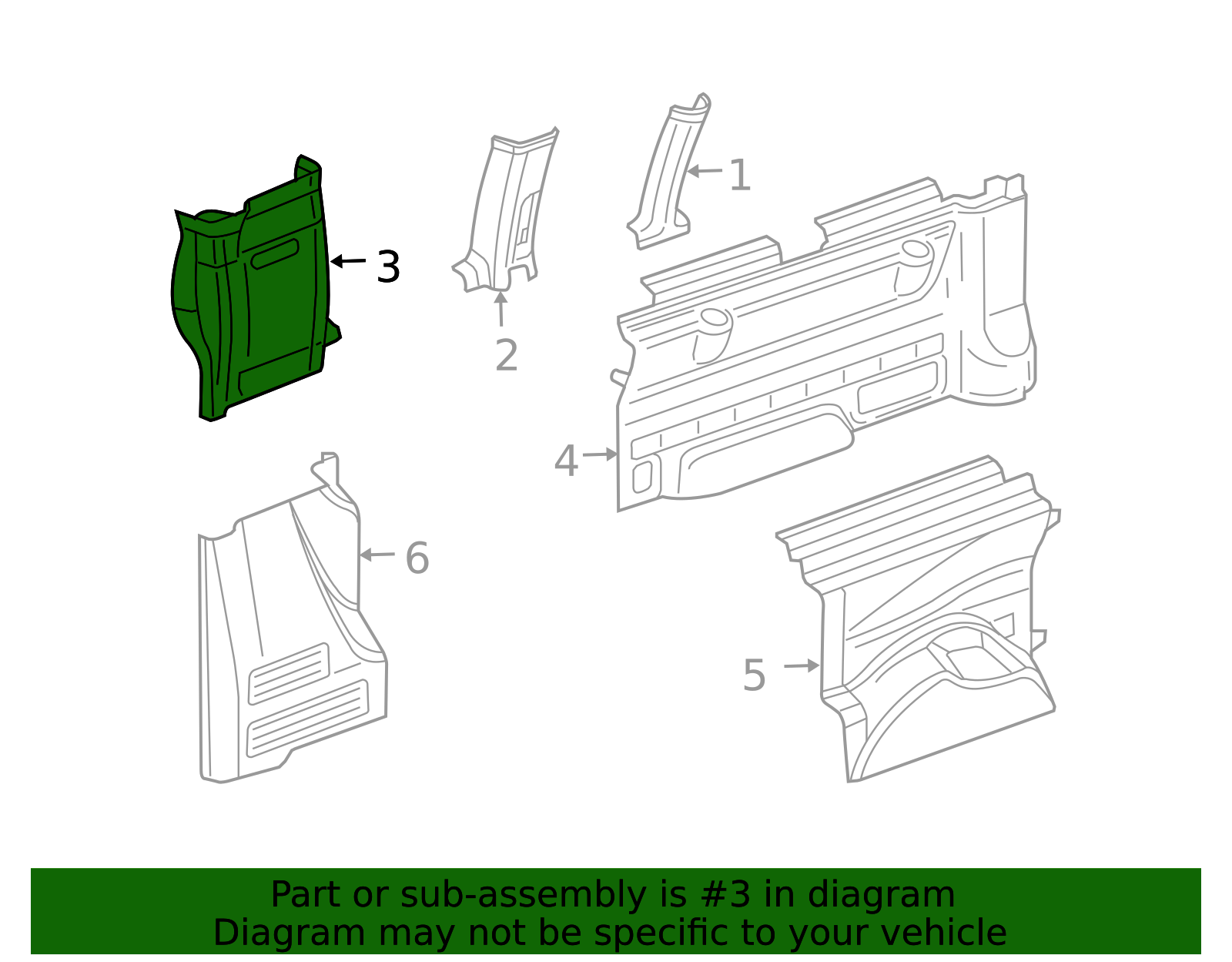 15104094 - High-Quality Medium Neutral Driver Side Body Rear Corner ...