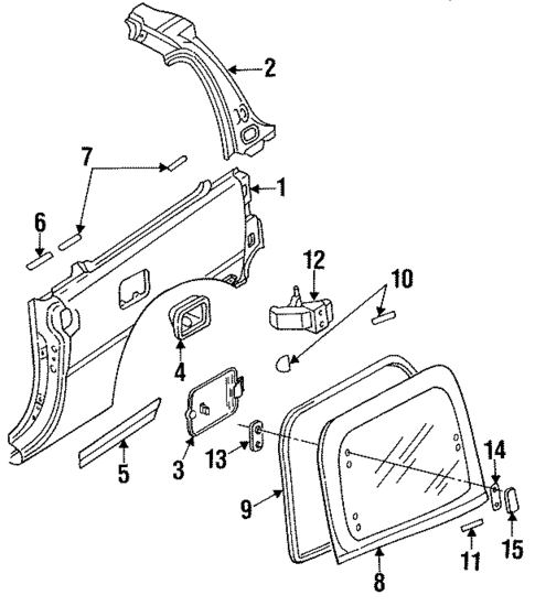 Quarter Panel & Components for 1991 Isuzu Impulse #0