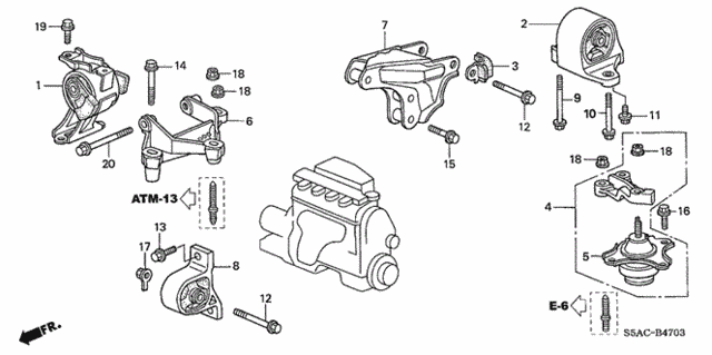 Engine Mounts (CVT) for 2005 Honda Civic #0