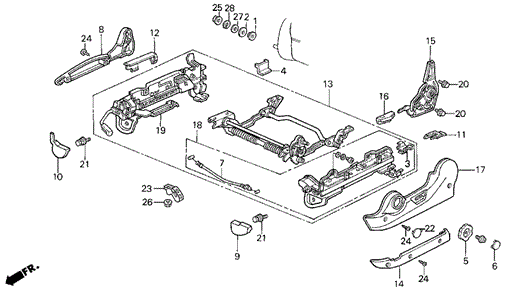 Left Front Seat Adjuster (Manual) (88-90) for 1990 Acura Legend #0