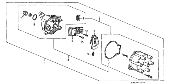 Distributor (Hitachi) (V6) for 1998 Honda Accord #0