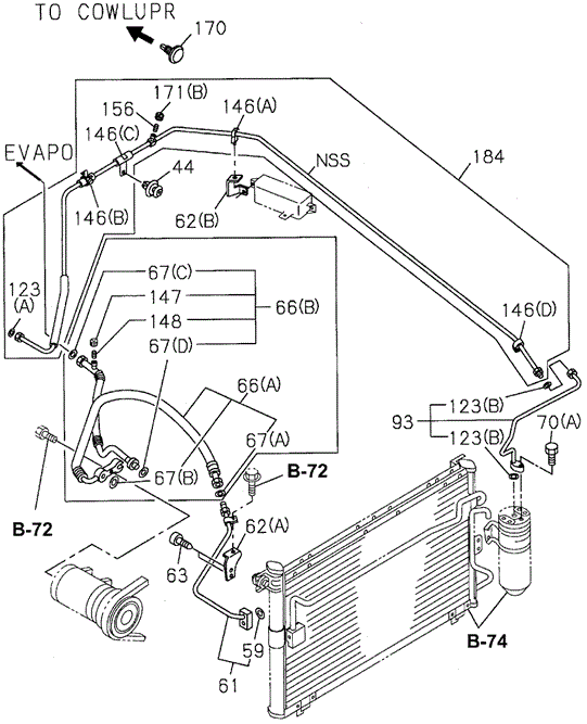 A/C Piping (DX) for 1995 Honda Passport #0