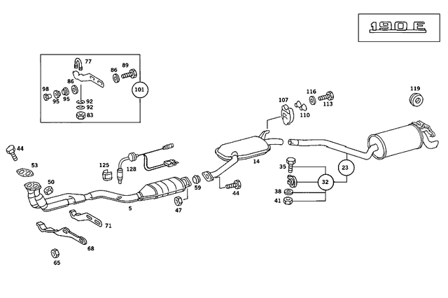 2014906219 - Exhaust System: Exhaust Pipe for Mercedes-Benz: 190, 190E Image image