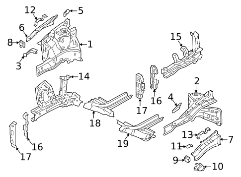 Structural Components & Rails for 2021 Kia Rio #0