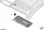 51168092727 - Vehicle Trim: Left Sun Visor for BMW: 330e, 330eX, 330i, 330iX, M3, M3 Comp. M xDrive, M3 Competition, M3 CS, M340i, M340iX Image image