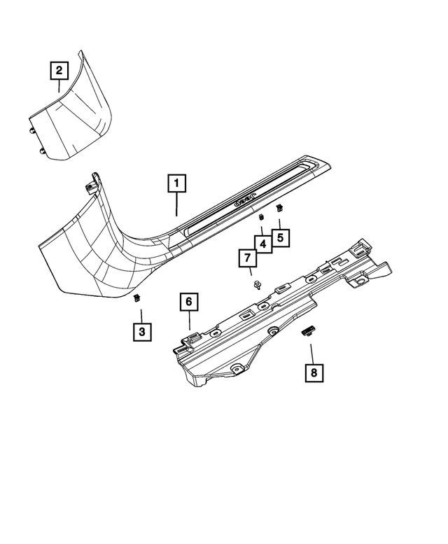6ML13TX7AC - Interior Trim: Scuff Plate, Left for Mopar Image