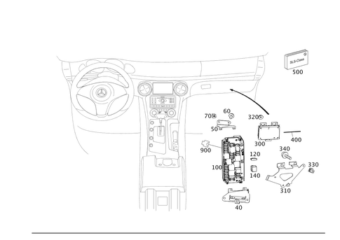 Electrical Compartment in Co-Driver Legroom for 2013 Mercedes-Benz SLS AMG&reg; #0