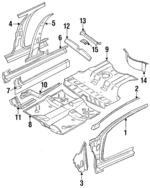 4874513 - Body: Hinge Pillar for Chrysler: Concorde, LHS, New Yorker | Dodge: Intrepid Image