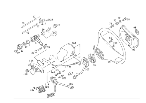 Steering Wheel and Steering Wheel Lock for 1988 Mercedes-Benz 300E #2