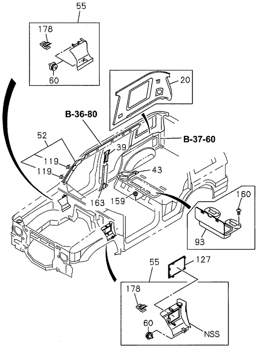 Interior Side Trim (1) for 1997 Acura SLX #0