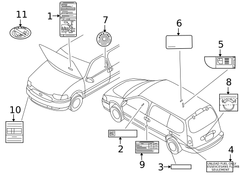 Labels for 1999 Nissan Quest #0