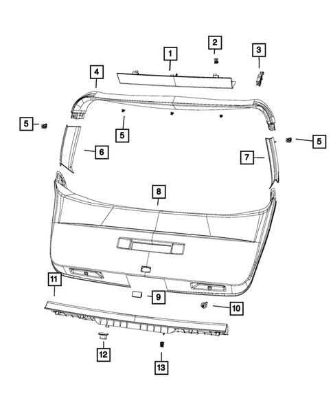 Lift Gate Panel and Scuff Plate for 2016 Dodge Journey #0