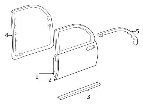 Door & Components for 2003 Buick Park Avenue #1