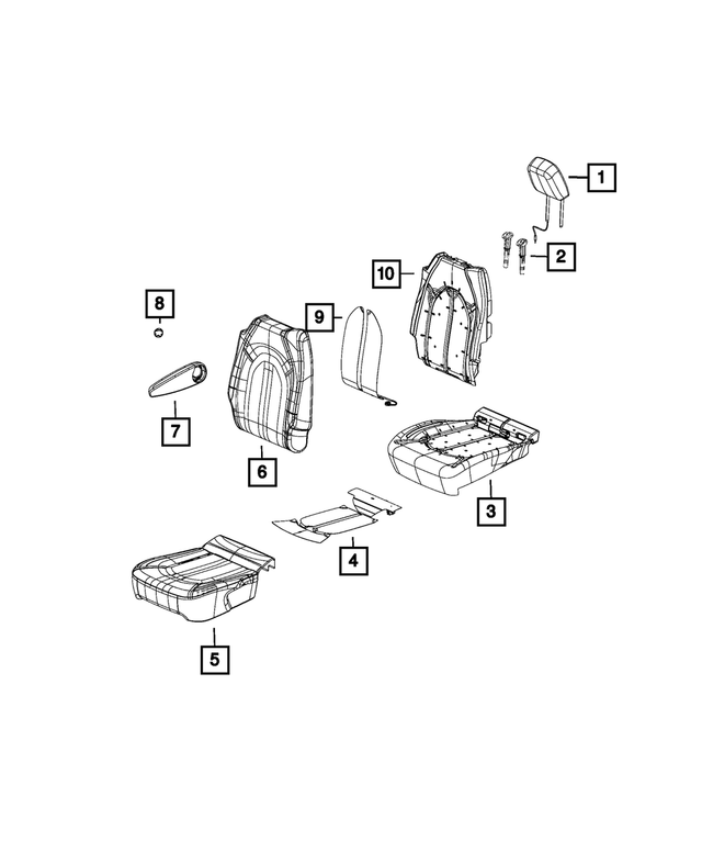68238584AB - Interior Trim: Seat Cushion Foam, Right Or Left for Mopar Image image
