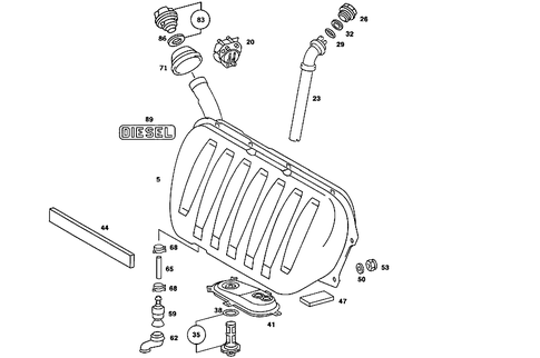 Fuel Tank with Detachable Parts for 1988 Mercedes-Benz 190 E #3