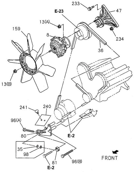 Fan - Fan Belt for 1997 Acura SLX #0