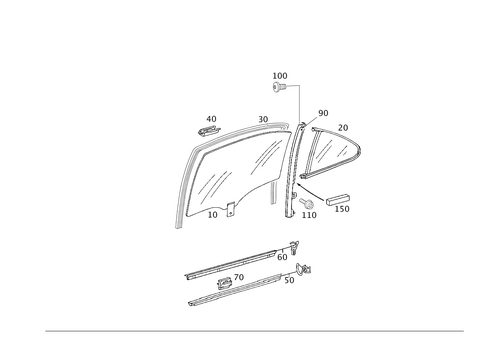 Rear Door Windows for 2002 Mercedes-Benz S55 AMG #0