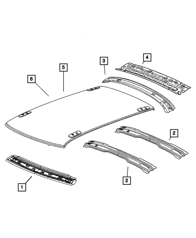 4780979AE - Body Sheet Metal Except Doors: Roof Front Header for Mopar Image image