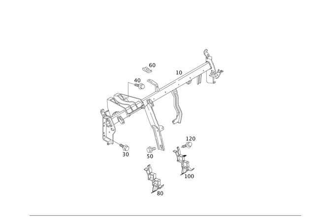 2076800355 - Cowl, Front Panel: Crossmember for Mercedes-Benz: E550 Image image