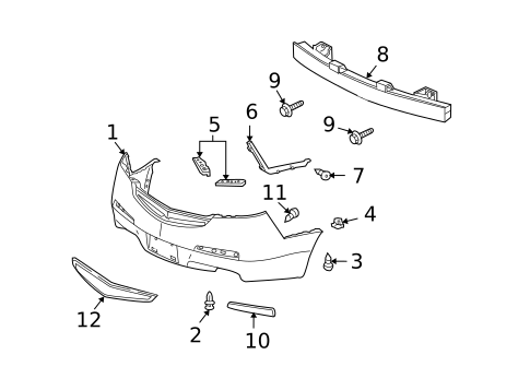Bumper & Components - Rear for 2011 Acura TL #0