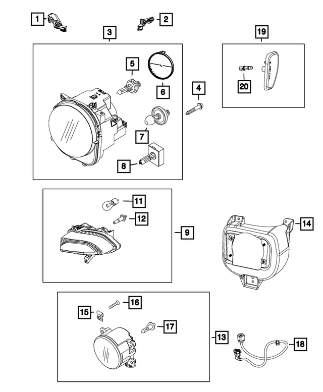 68641303AA - : Bulb, Us, Canada, Mexico for Mopar Image