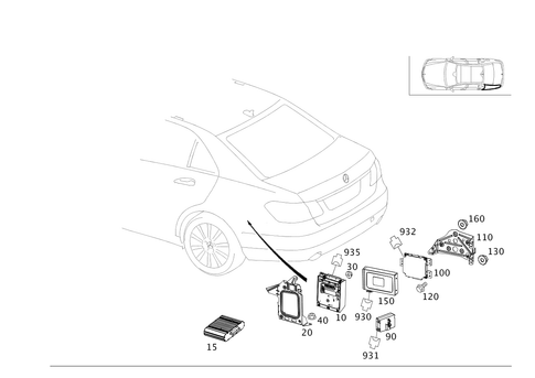 Control Units and Relays in Trunk for 2015 Mercedes-Benz E63 AMG #0