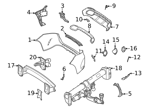 Bumper & Components - Rear for 2023 Mercedes-Benz GLE 53 AMG&reg; SUV #2