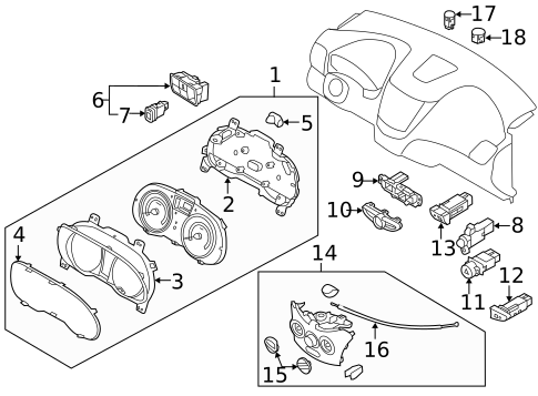 Cluster & Switches for 2014 Hyundai Accent #0